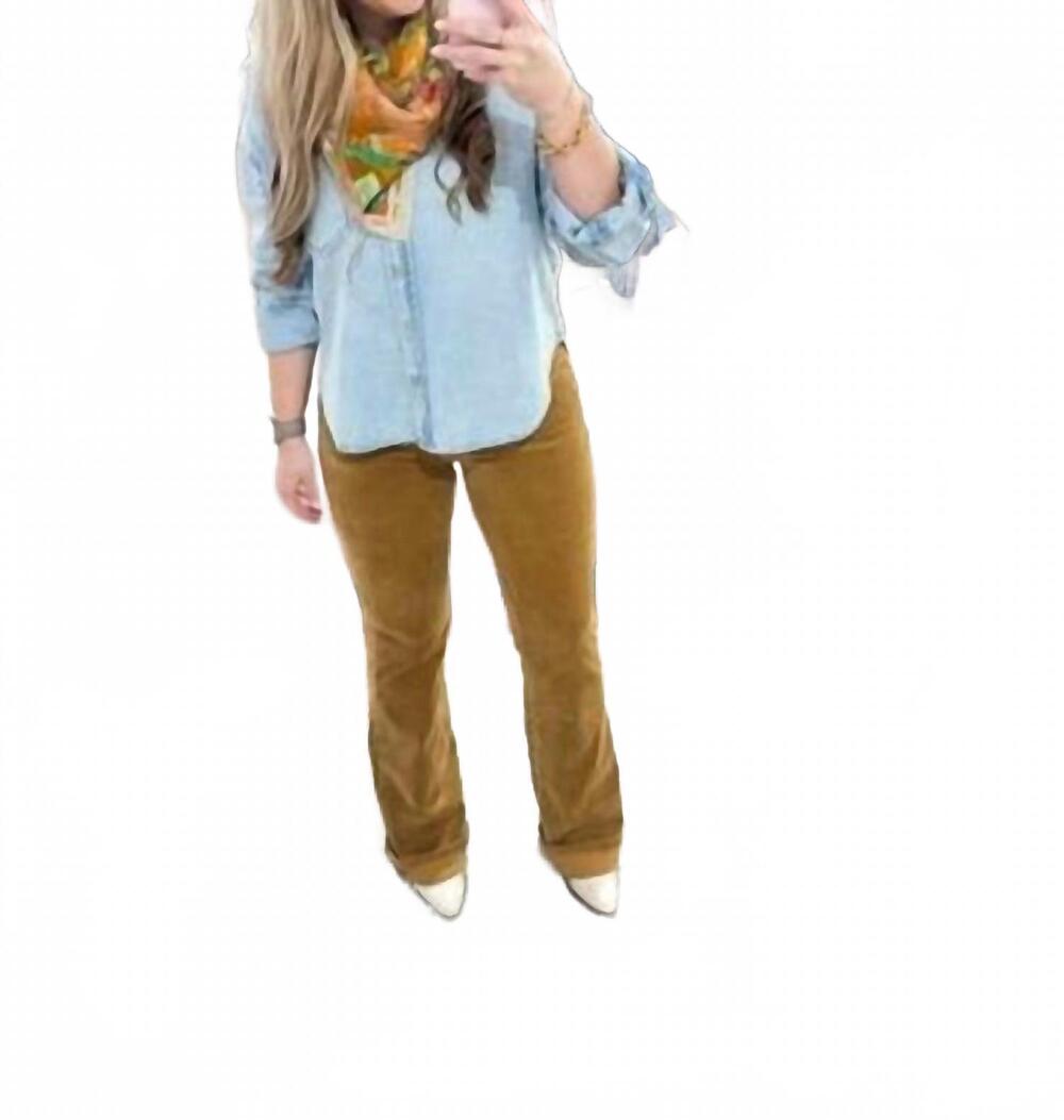 NEW KUT FROM THE KLOTH women's ana high rise fab flare jeans in camel - Picture 3 of 4